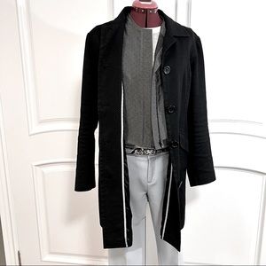 Vintage Mac & Jac black waffle cotton overcoat size 10